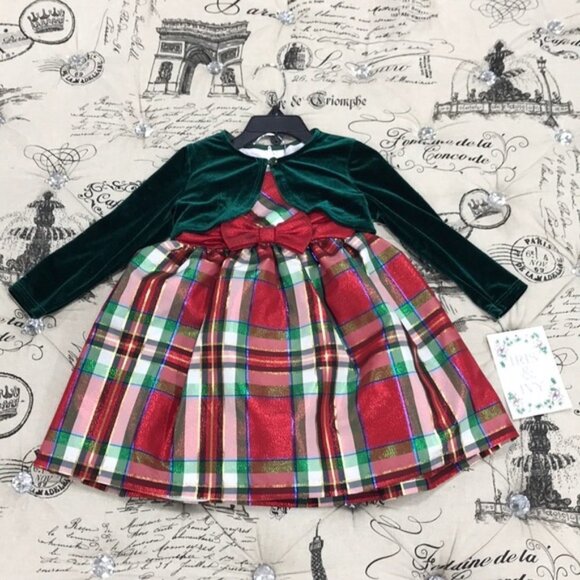 Iris & Ivy Christmas Cardigan & Plaid Dress - Picture 5 of 5
